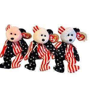 Set of 3 Ty Beanie Babies-Retired and Vintage-“Spangle” NWMT